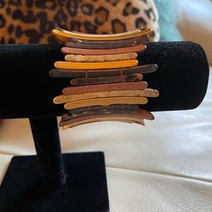 Cuff bracelet stunning colors of bronze, copper, & granite.